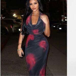 Cowl tank top and skirt set